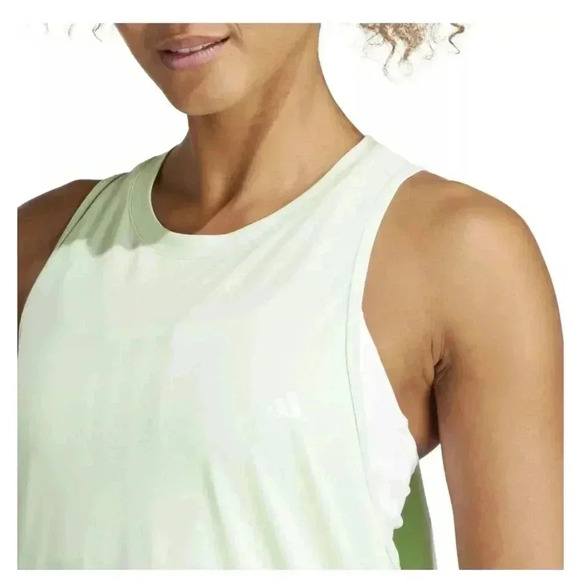 NWT Adidas Women's Athletic Training Tank Top Racer back Neon Green Size - Picture 4 of 5